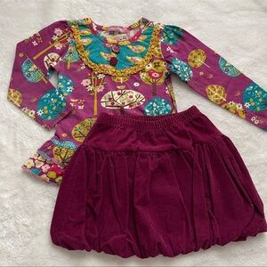 Jelly the Pug Cascade Collection Linda Skirt Set Girls Size 5